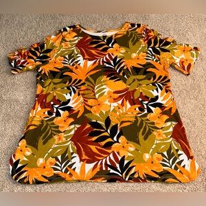 Ruby Rd. Multicolor Floral Top. Size L